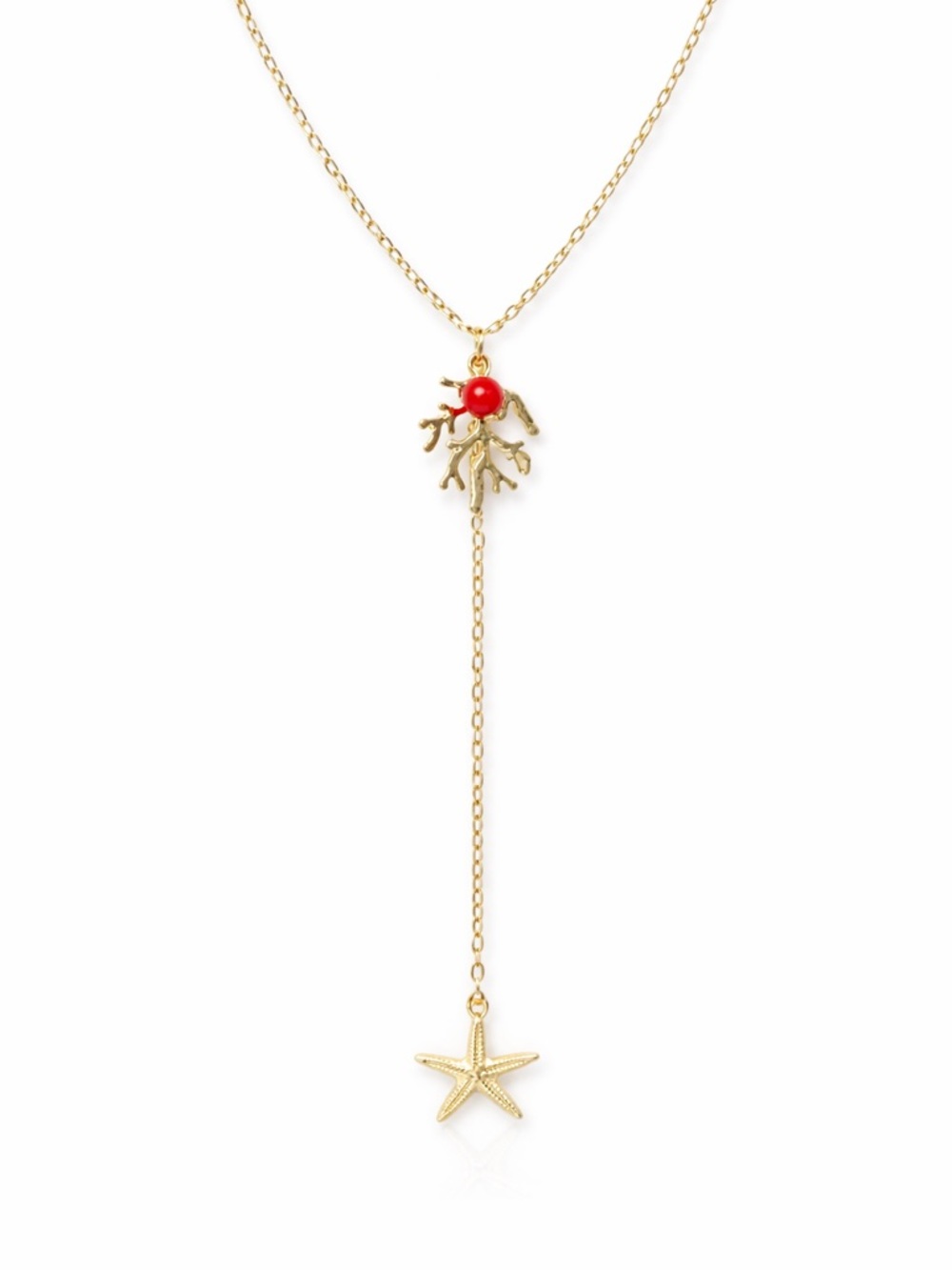 Long Coral Starfish Necklace